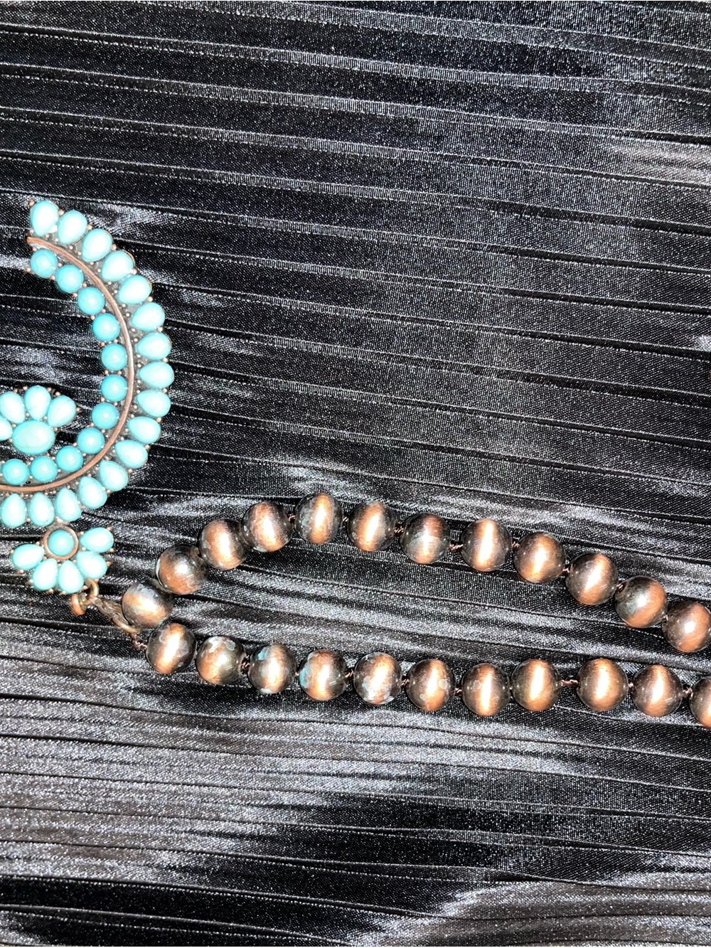 Faux Turquoise and Bronze Beads